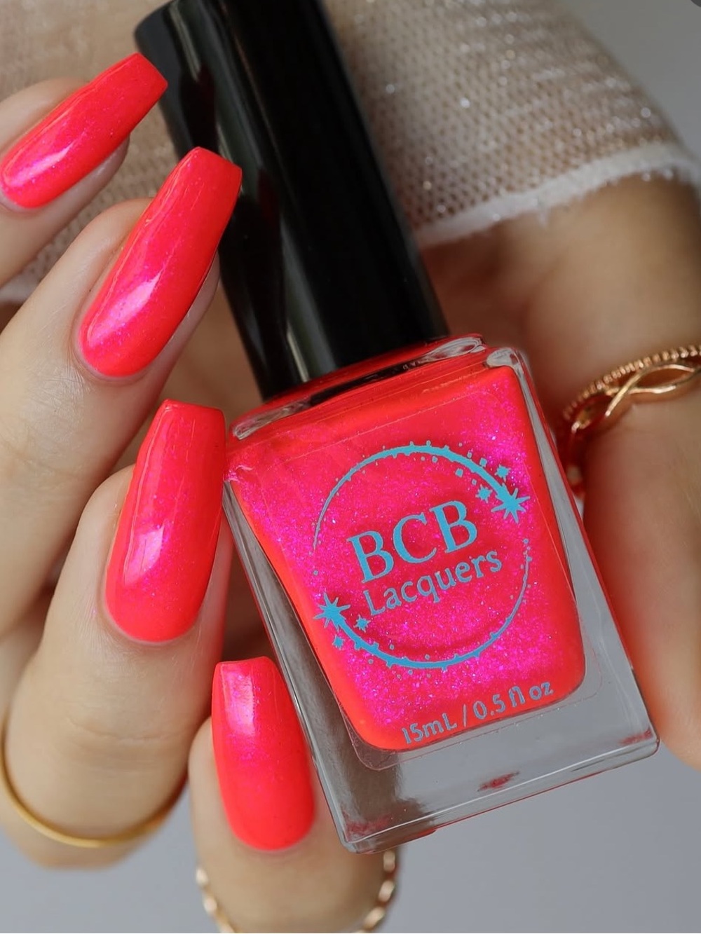 RARE BCB Lacquers “Beyond The Sunset…” Neon Pink Nail Polish 💅🏻 ✨💕